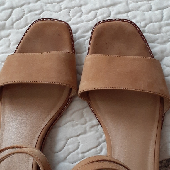 VANELI double ankle strap suede casual tan sandals - Picture 7 of 8